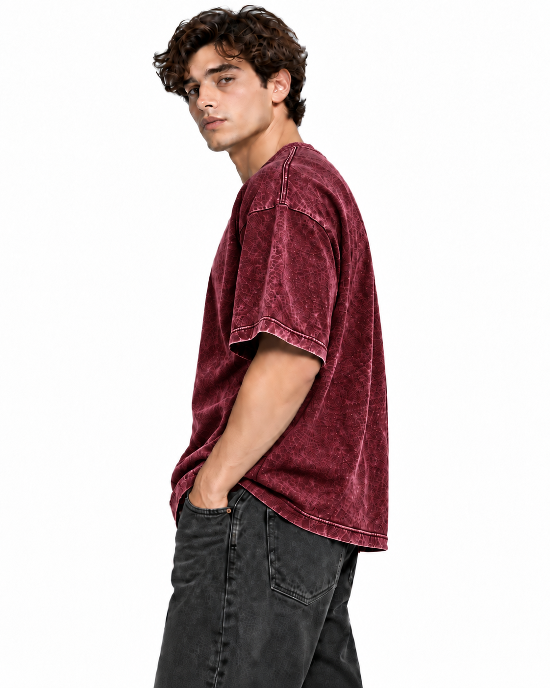 Weekend Oversized Tee Maroon