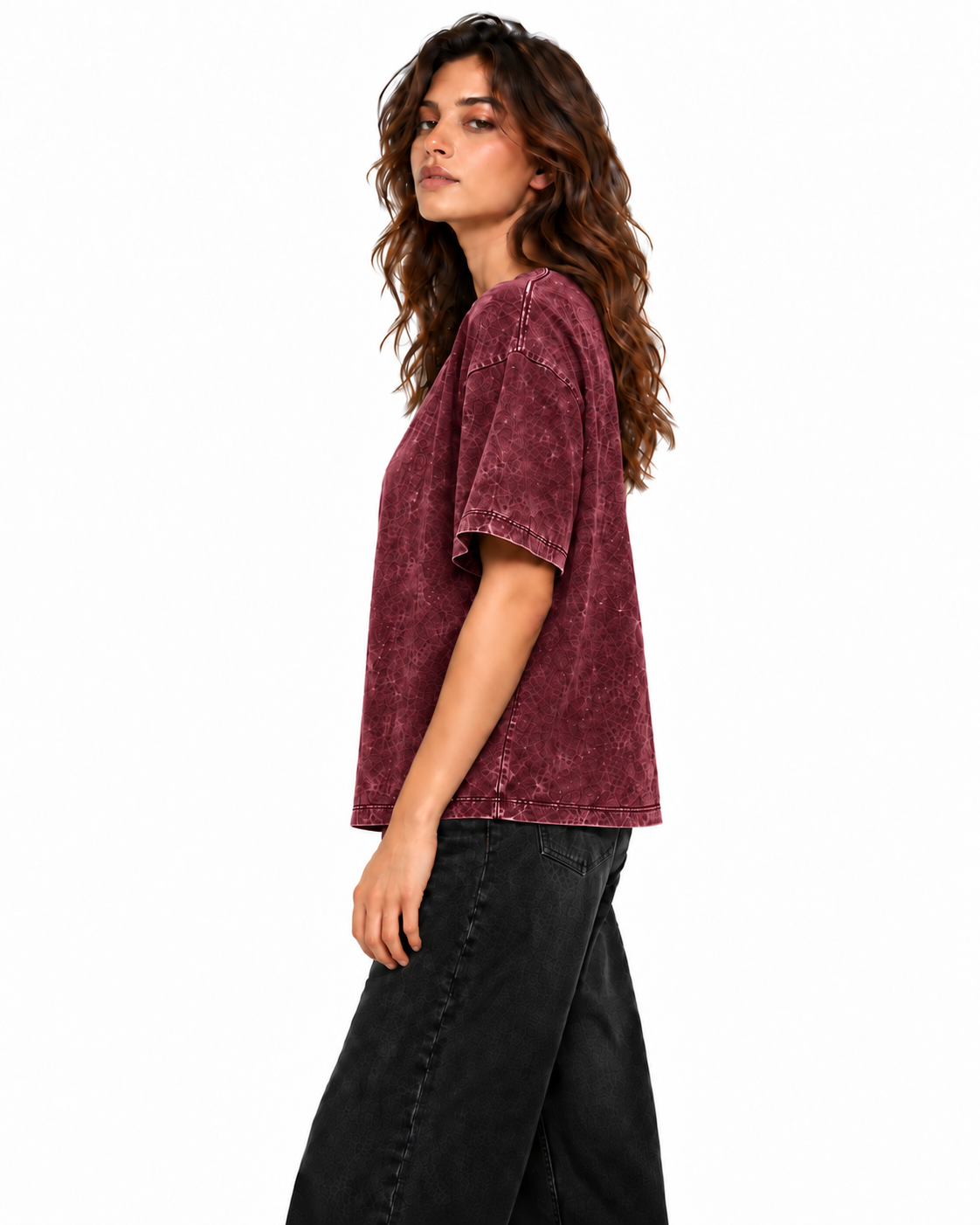 Weekend Oversized Tee Maroon