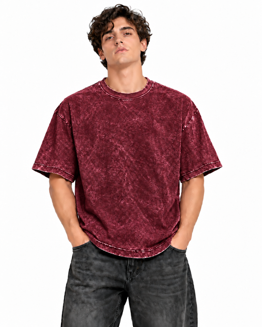Weekend Oversized Tee Maroon