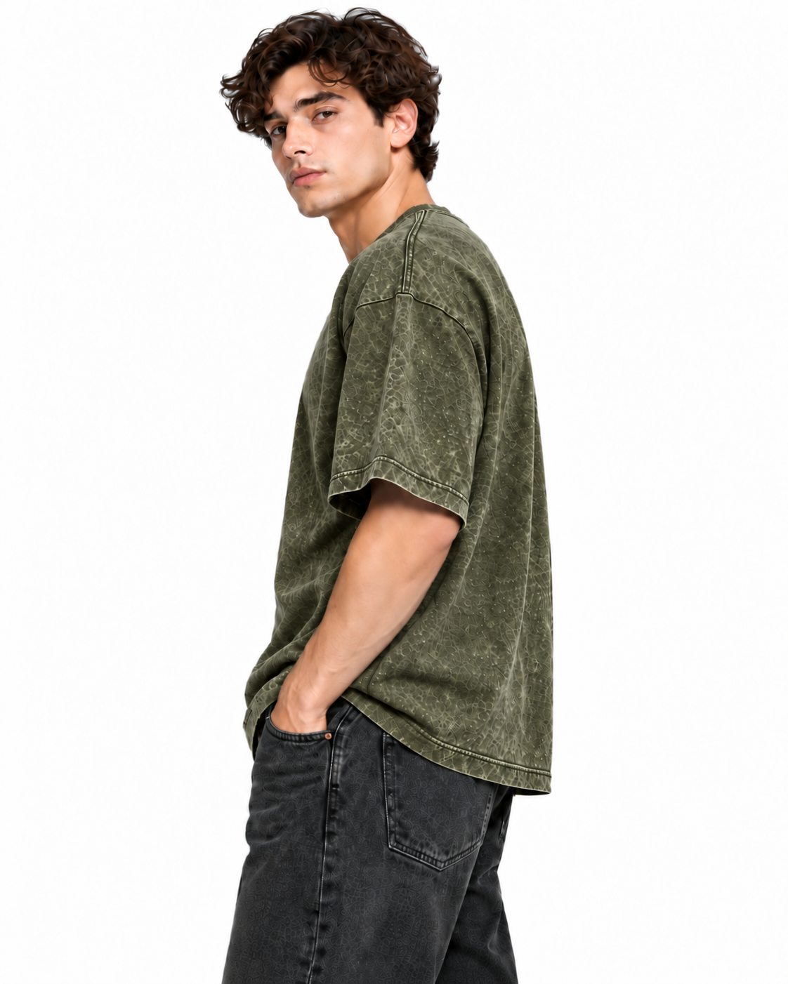 Weekend Oversized Tee Olive Green